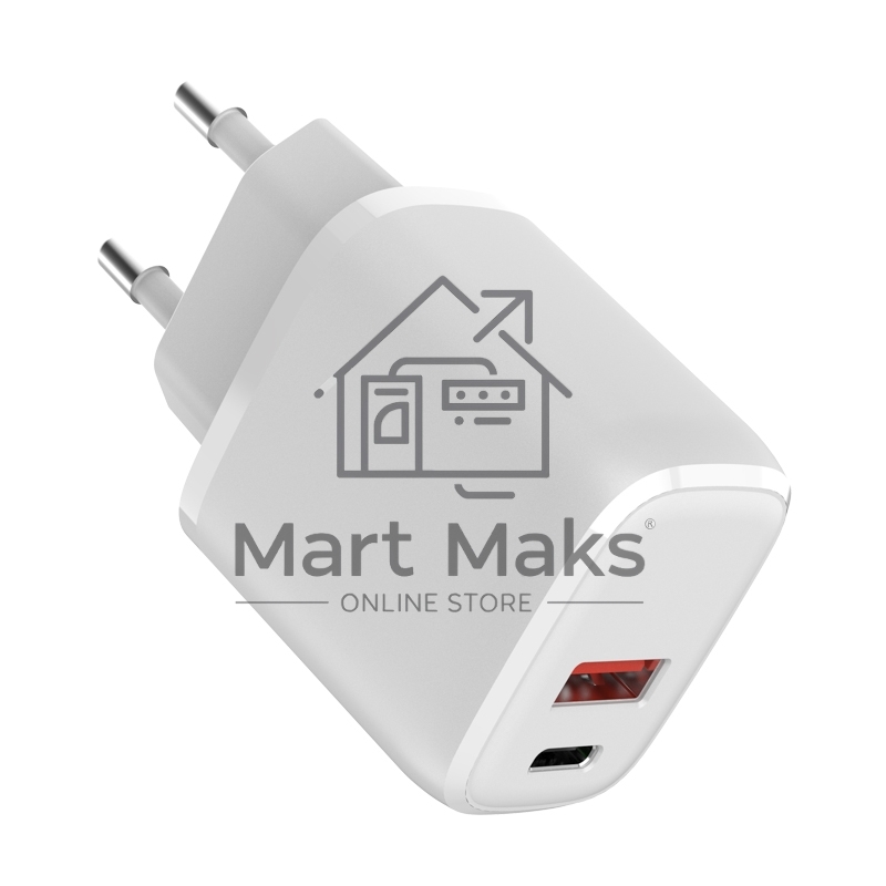 Сетевое зарядное устройство USB QC (20W) + Type C PD (20W), белый Rexant