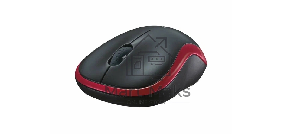Мышь беспроводная Logitech M185, красный, 1000 dpi, радиоканал, USB, кнопки - 3