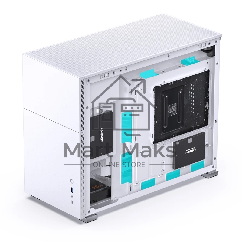 Корпус компьютерный Mini-Tower/ Case JONSBO D31 STD, Mini-Tower, TG, no fan, 1xUSB-A 3.2 + 1xUSB-C 3.2, mATX, mDTX, mITX White