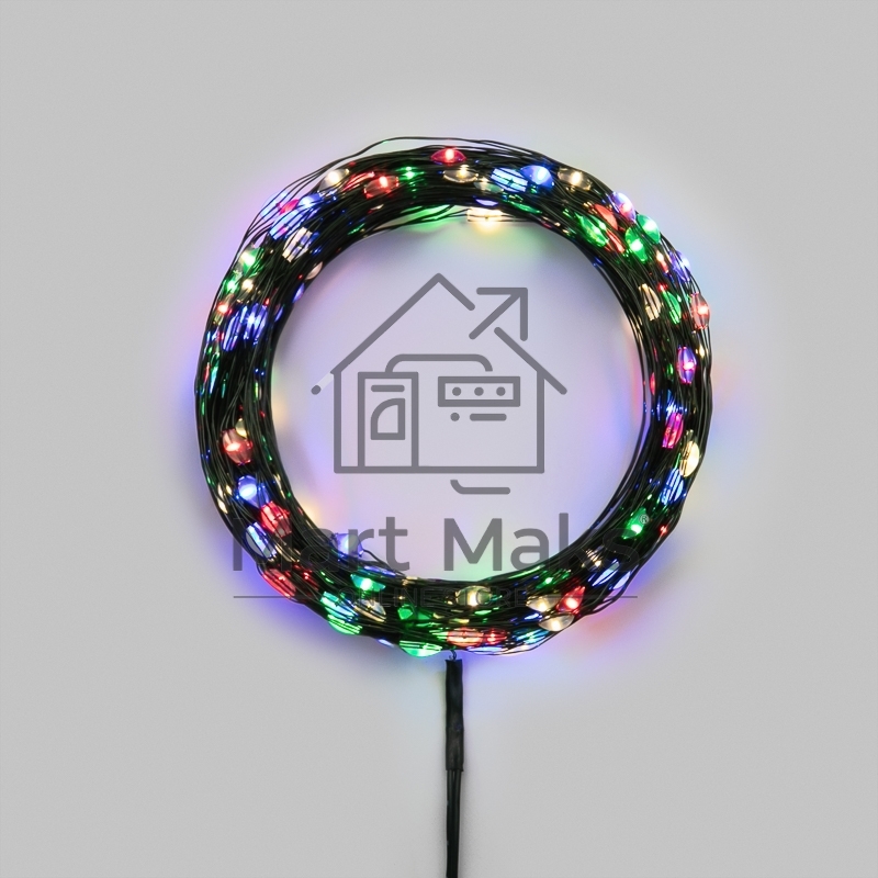 Гирлянда светодиодная Роса с контроллером 30м 300 LED МУЛЬТИКОЛОР IP20 230В зеленый провод NEON-NIGHT
