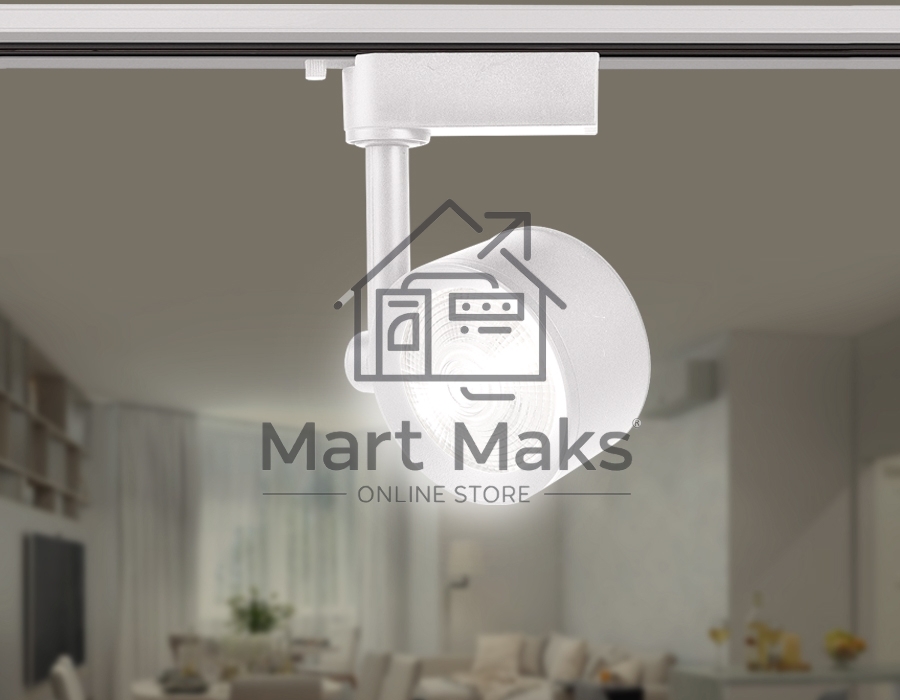 Трековый однофазный светодиодный светильник Ambrella light GL6389 WH белый LED 12W 4200K 24°