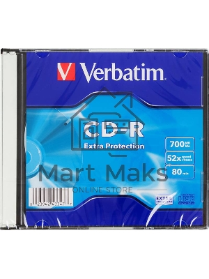 Диск CD-R Verbatim 700Mb 52x Slim case (200шт) (43347)