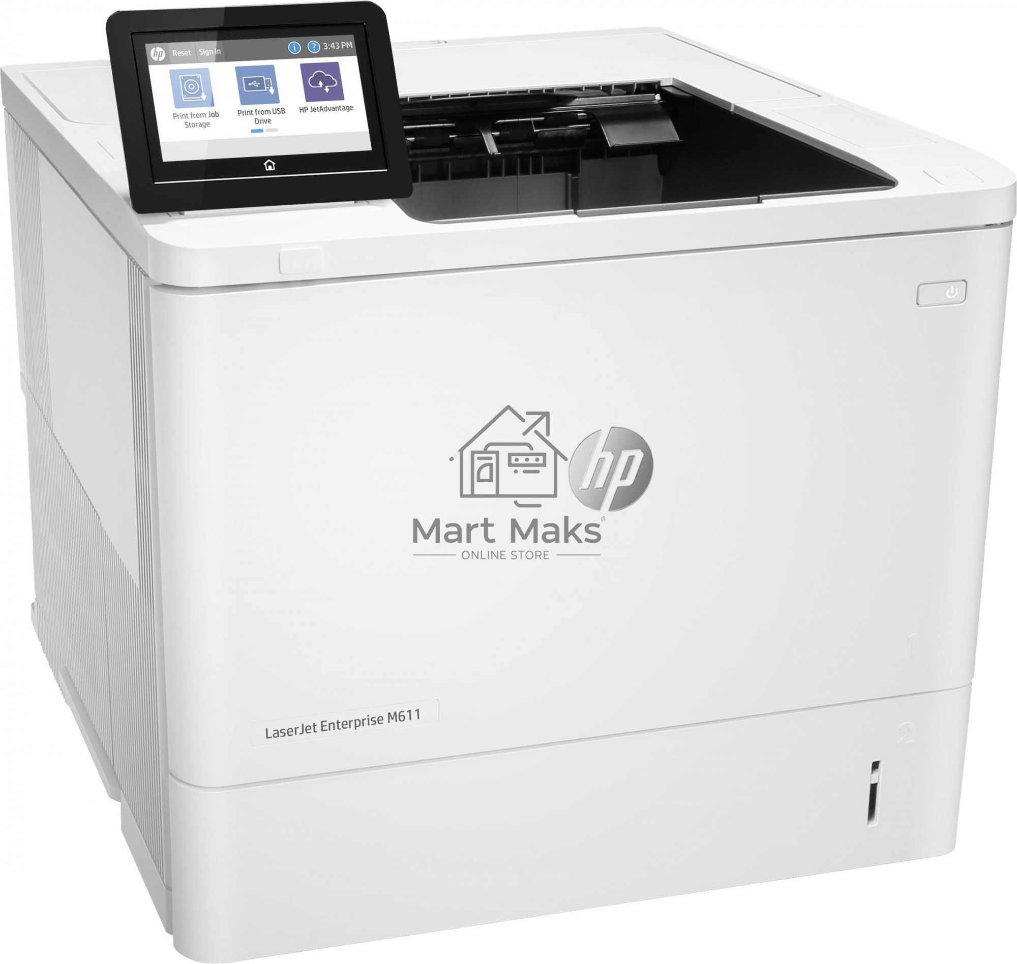 Принтер лазерный HP LaserJet Enterprise M611dn (7PS84A), A4, ч/б, печ. до 61 стр/мин., 1200 x 1200 dpi, USB, RJ-45