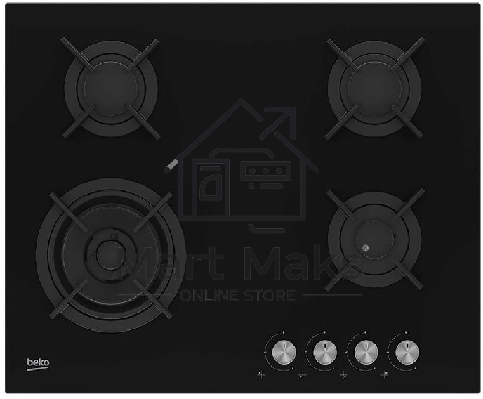 Встраиваемая газовая варочная поверхность Beko HINW 64229 S, черный