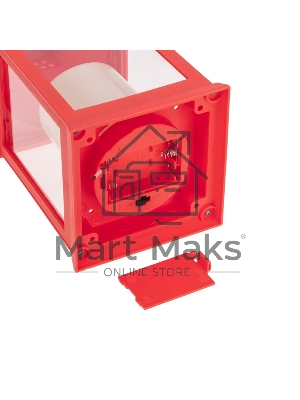 Декоративный фонарь со свечкой, красный корпус, размер 10,5х10,5х24см, теплый белый