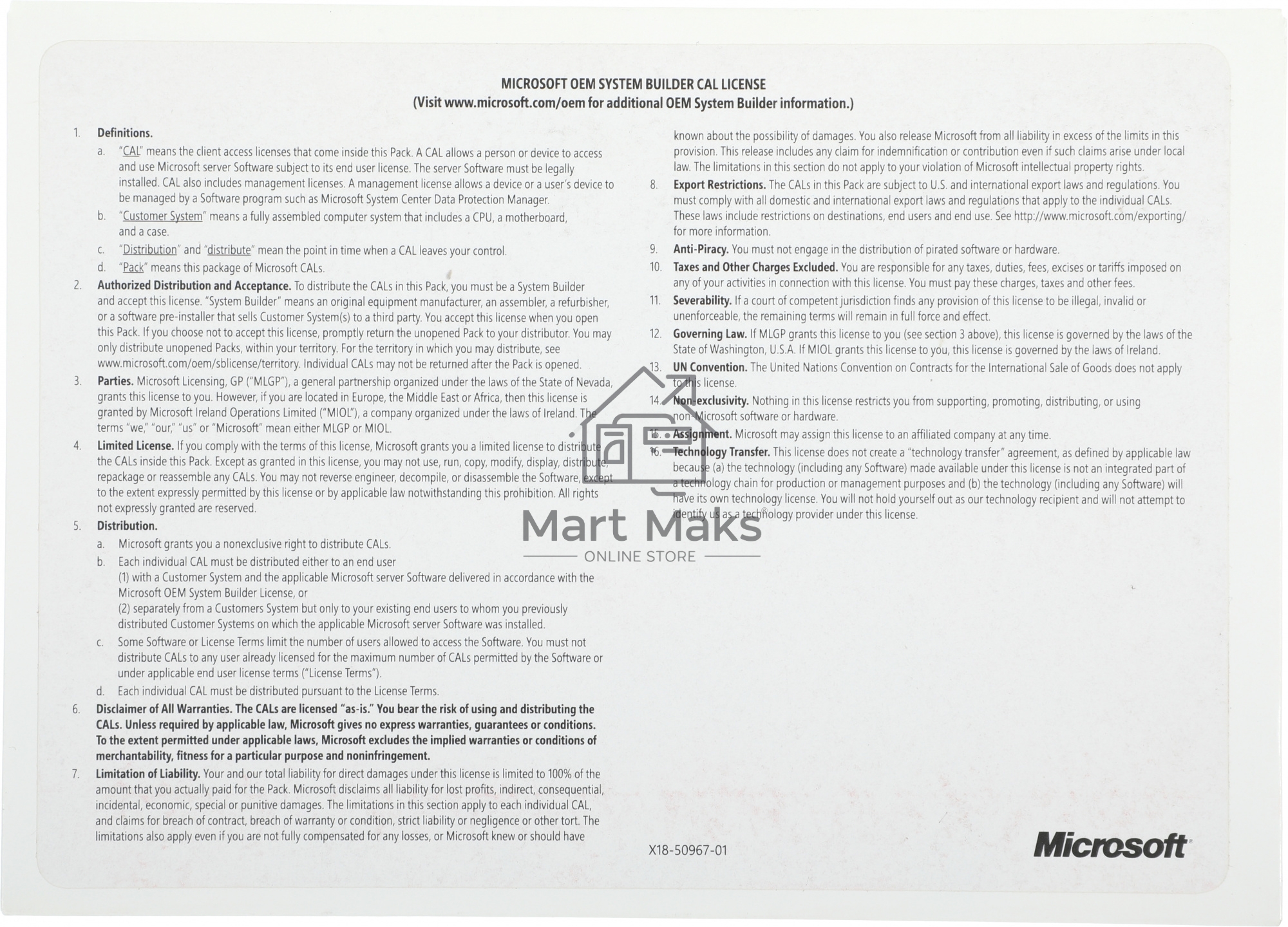Операционная система Microsoft Windows Server CAL 2022 English 1pk DSP OEI 5 Clt Device CAL (R18-06430)