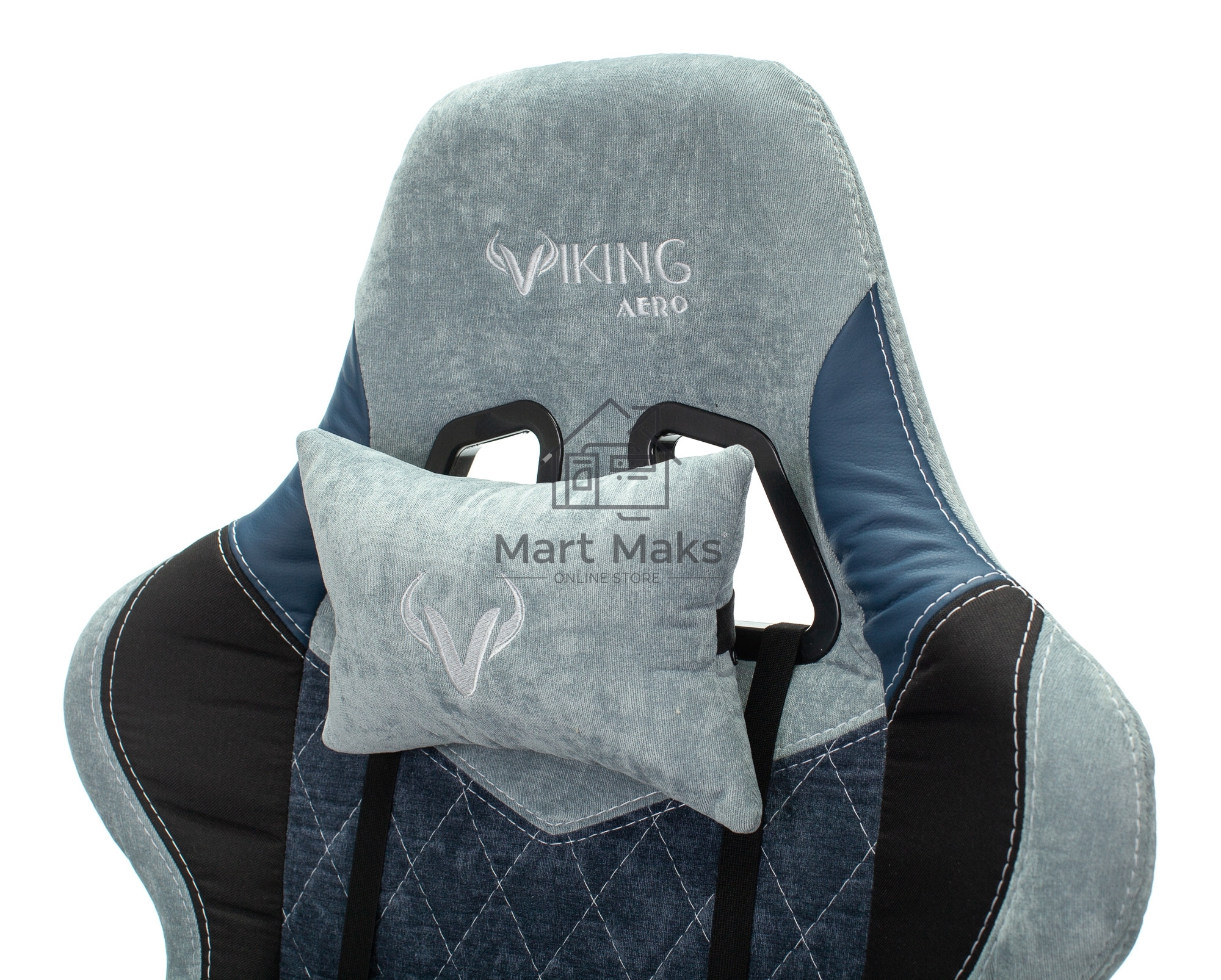 Кресло игровое Бюрократ VIKING 7 KNIGHT BL FABRIC синий текстиль/эко.кожа крестовина металл/пластик