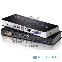 Переключатель ATEN CE770-(AT-G) Удлинитель, SVGA+KBD&MOUSE USB+AUDIO+RS232, 300 метр., 1xUTP Cat5e, SPHD15+HD-DB15+2xUSB A-тип+ 2xMINI JACK+DB9, Female, с KVM-шнуром USB 1.8м., Б.П. 220> 5.3V