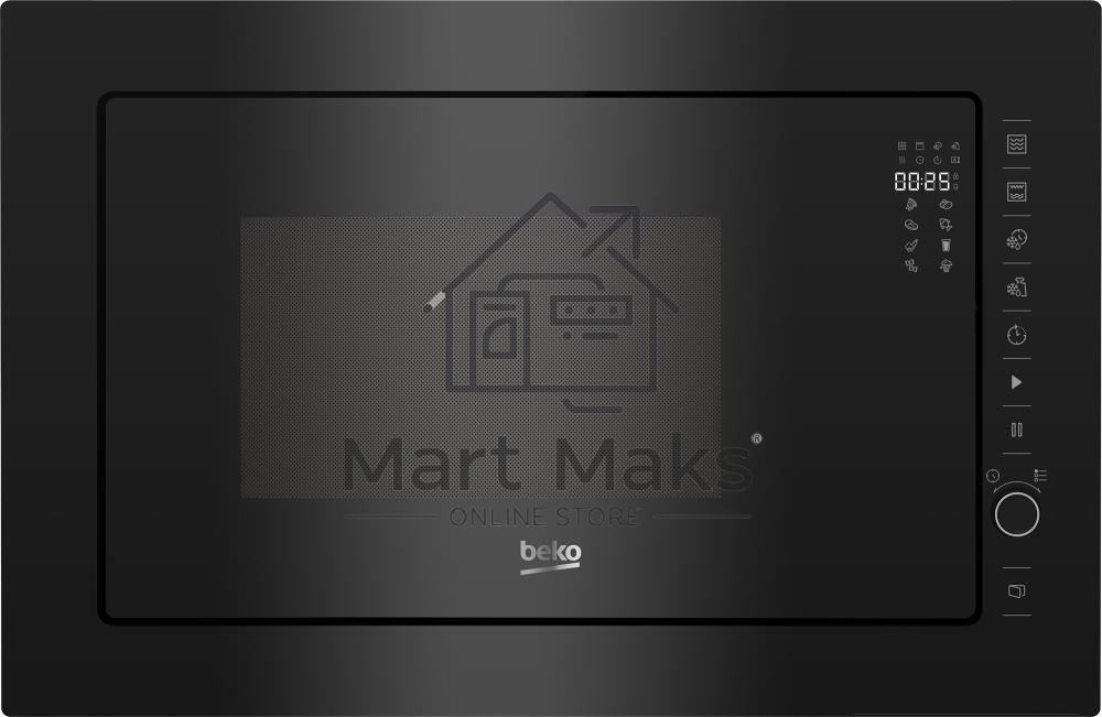 Микроволновая печь встраиваемая Beko BMGB25333BG чёрный, 25 л, 900 Вт, переключатели - поворотный механизм/сенсор