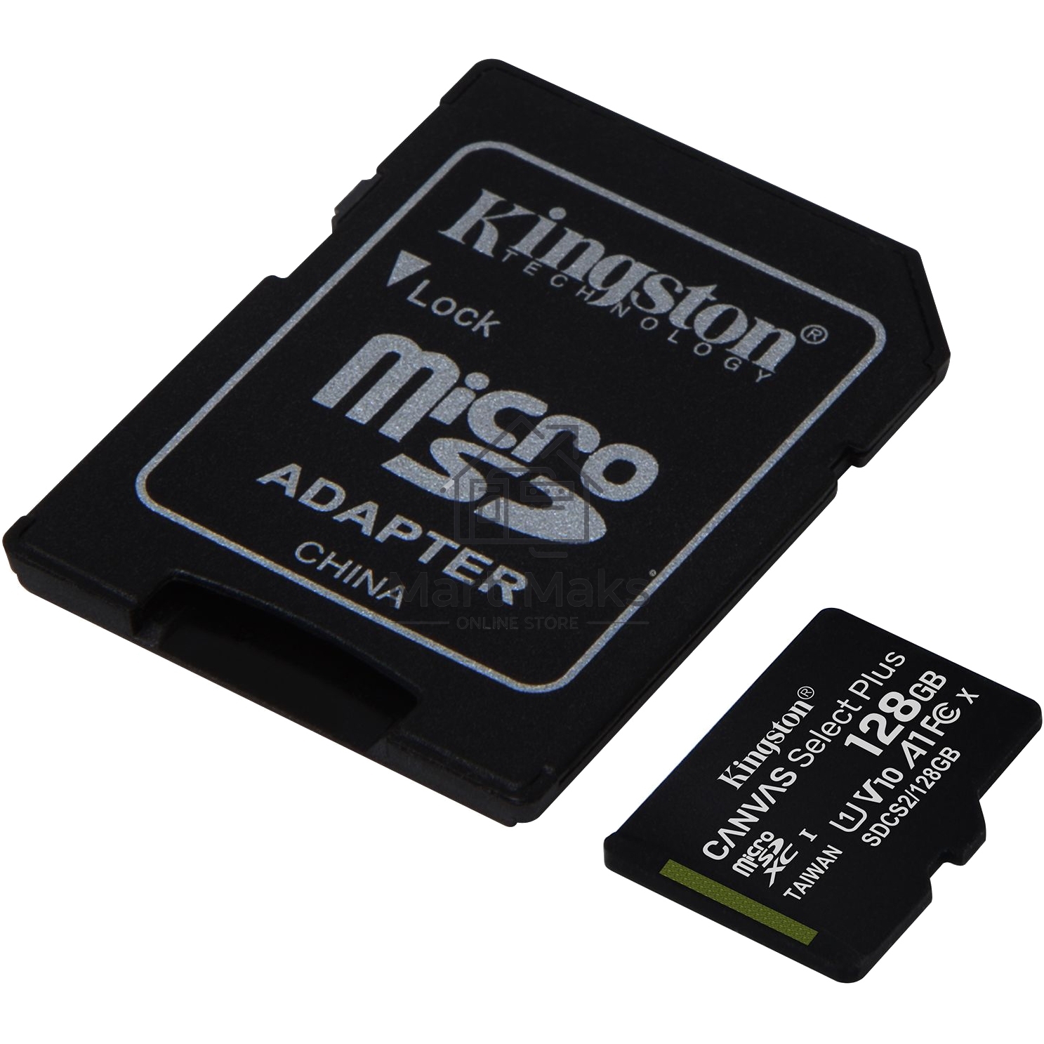 Флеш карта microSDHC 128GB microSDXC Kingston <SDCS2/128GB> Class10 UHS-I Canvas Select up to 100MB/s с адапт.