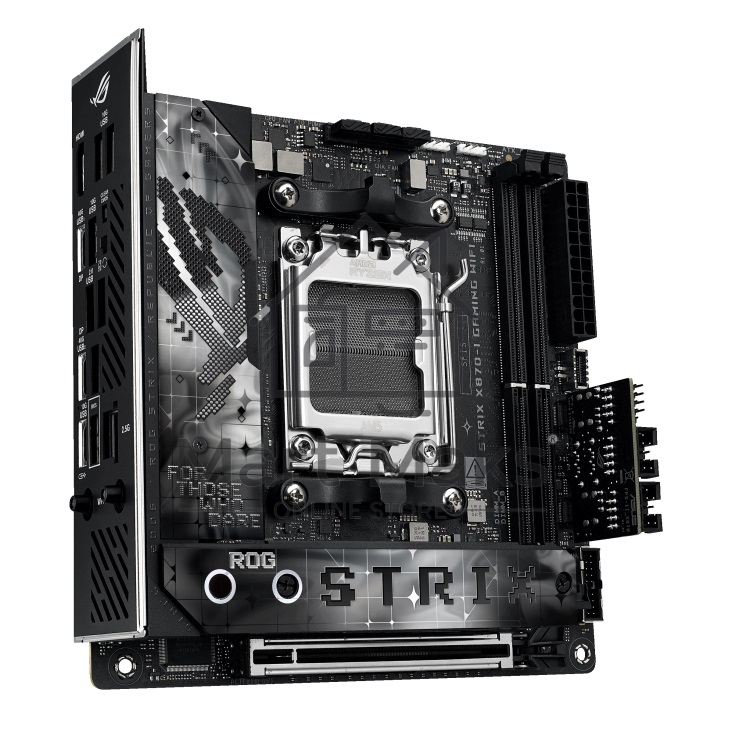 Материнская плата ASUS ROG STRIX X870-I GAMING WIFI, AM5, AMD X870, 2xDDR5, 2xSATA, 2xM.2, 1xPCI-E 5.0 x16, 1xHDMI, 2xUSB-C USB4, 1xUSB-C 10Gbps, 4xUSB-A 10Gbps, 1x 2.5Gb LAN, 2x3.5 мм, Mini-ITX