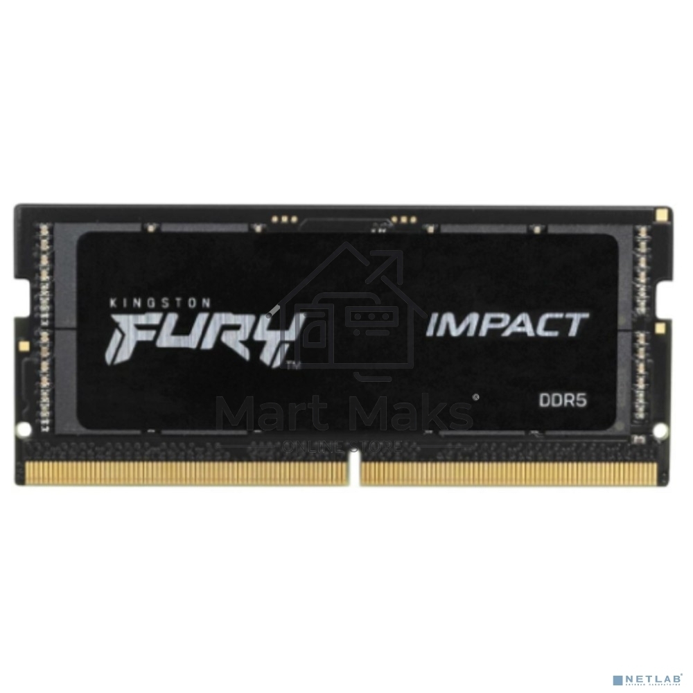 Оперативная память Kingston Fury Impact, DDR5, 32GB (1x32GB), 5600MHz, CL40, SO-DIMM