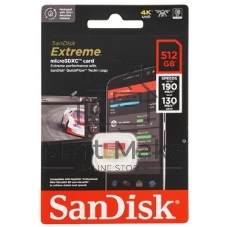 Флеш карта microSD 512Gb SanDisk microSDXC Class 10 UHS-I A2 C10 V30 U3 Extreme 190MB/s