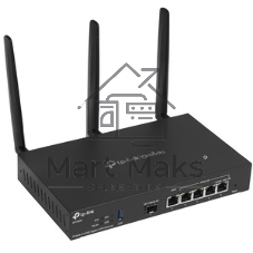 VPN-маршрутизатор TP-Link ER706W Omada с гигабитными портами и поддержкой Wi-Fi AX3000, 1 гиг. SFP WAN/LAN, 1 гиг. RJ45 WAN, 4 гиг. RJ45 WAN/LAN, USB 3.0, до 574 М/с на 2,4 ГГц + до 2402 М/с
