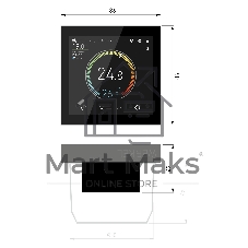 Умный сенсорный терморегулятор с LCD дисплеем (черный) W1851108