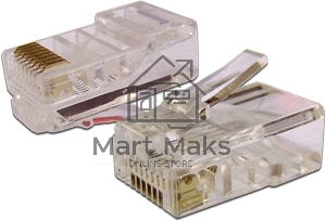 Коннектор RJ45 UTP 8P8C, универсальный, со вставкой, cat.5e, 100 шт.