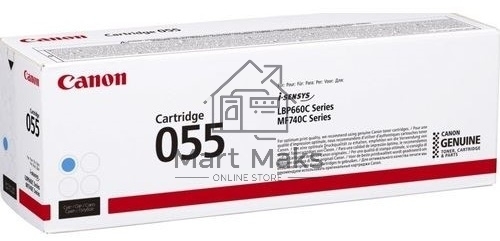 Картридж лазерный Canon 055 C (3015C002) голубой (2100 стр.) для Canon i-SENSYS серий MF740, LBP660.