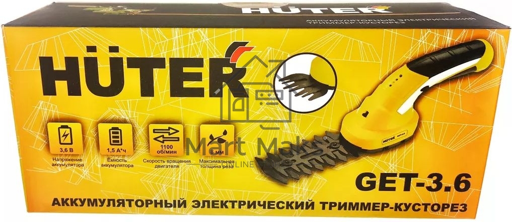 Аккумуляторный электрический триммер-кусторез Huter GET-3,6 70/1/28