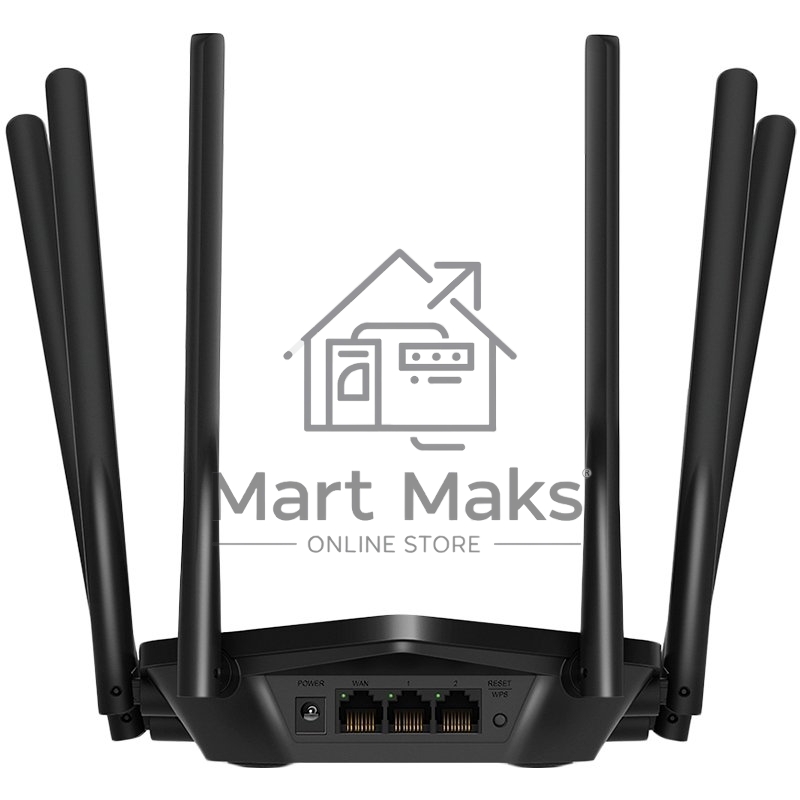 Роутер Mercusys AC1900 Wireless AC Gigabit Router, 600 Mbps at 2.4 GHz + 1300 Mbps at 5 GHz, 6×5dBi Fixed External Antennas with Beamforming, 2× G LAN Ports, 1× G WAN Port, Access Point Mode, 3X3 MU-MIMO, Parental Controls, Guest Network, Smart Connect