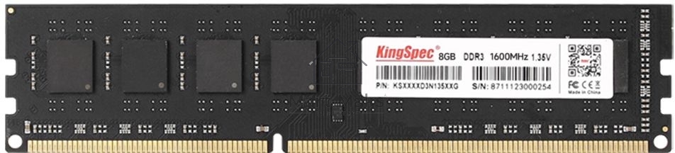 Оперативная память KingSpec, DDR3L, 8GB (1x8 GB), 1600 MHz, CL11, DIMM