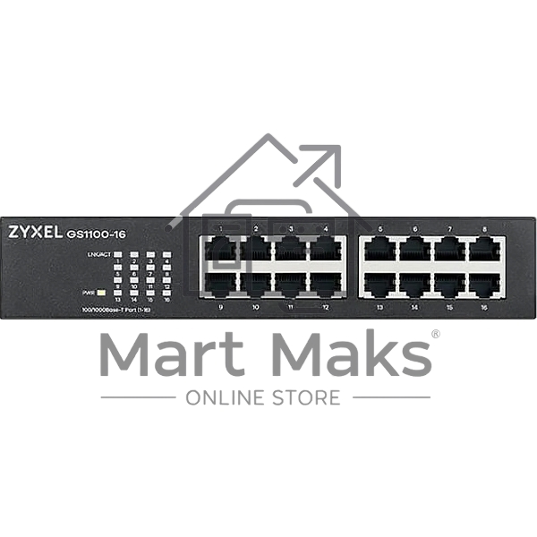 Коммутатор Zyxel GS1100-16-EU0103F 16G неуправляемый