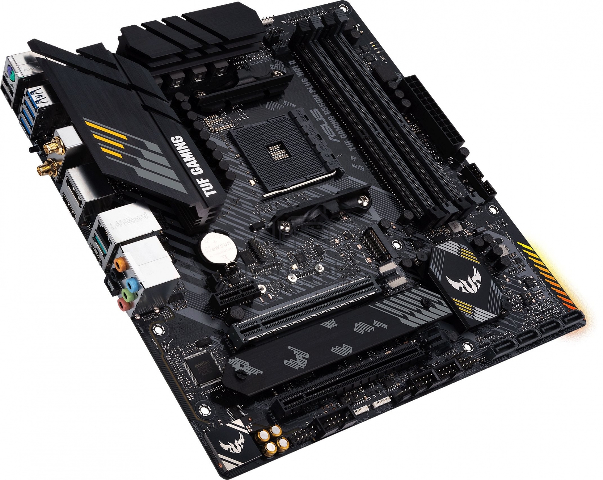 Материнская плата ASUS TUF GAMING B550M-PLUS WI-FI II, AM4, AMD B550, 4xDDR4, 4xSATA, 2xM.2, 1xPCIe 4.0 x16, 1xPCIe 3.0 x4, 1xPCIe x1, 1xDP, 1xHDMI, 1x 2.5Gb LAN, 1xUSB-C 3.2 Gen 2, 4xUSB-A 3.2 Gen 1, 2xUSB-A 2.0, 5x3.5 мм, TOSLINK, 7.1, mATX