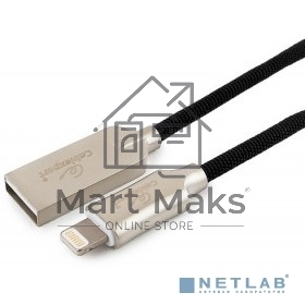 Кабель USB Cablexpert для Apple CC-P-APUSB02Bk-1.8M, MFI, AM/Lightning, серия Platinum, длина 1.8м, черный, блистер