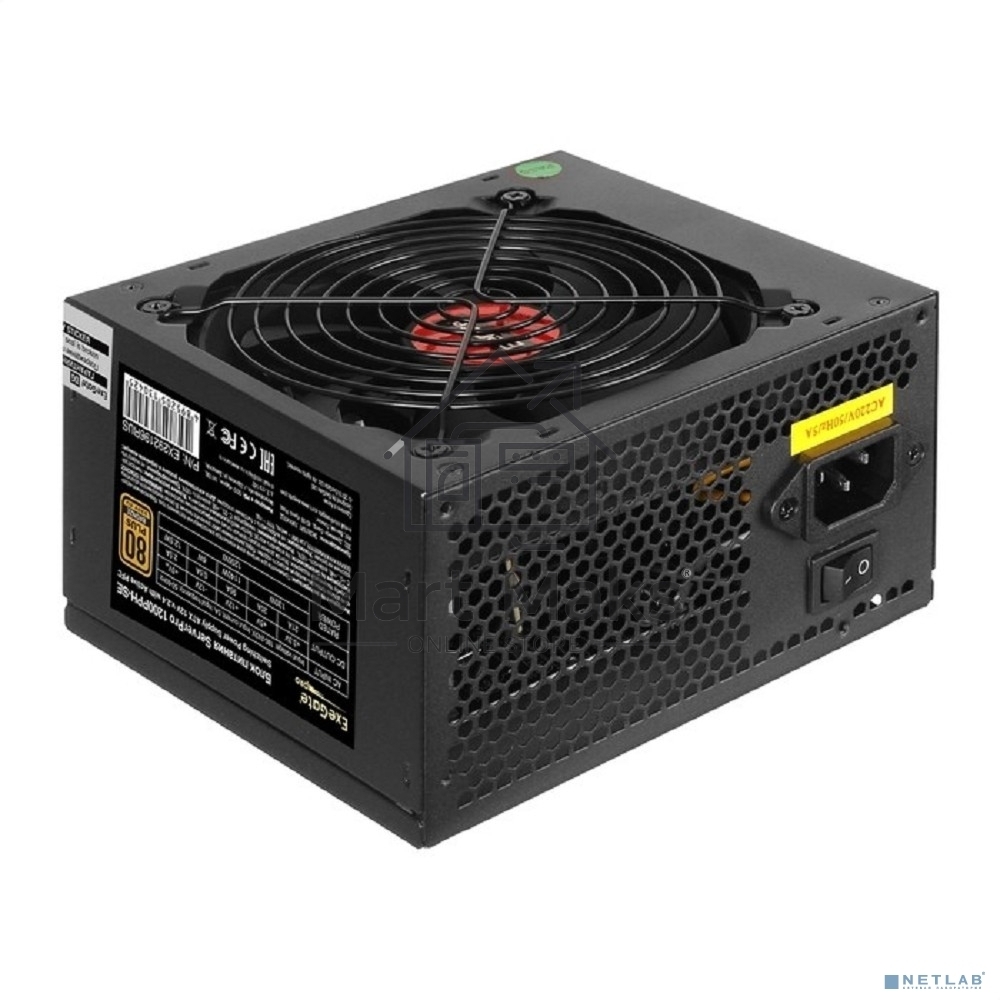 Серверный блок питания 1200W ExeGate EX292196RUS ServerPRO 80 PLUS Bronze, 1200PPH-SE (ATX, for 3U+ cases, APFC, КПД 89% (80 PLUS Bronze), 12cm fan, 24pin, 2x(4+4)p, 6xPCI-E, 8xSATA, 4xIDE, box, black)