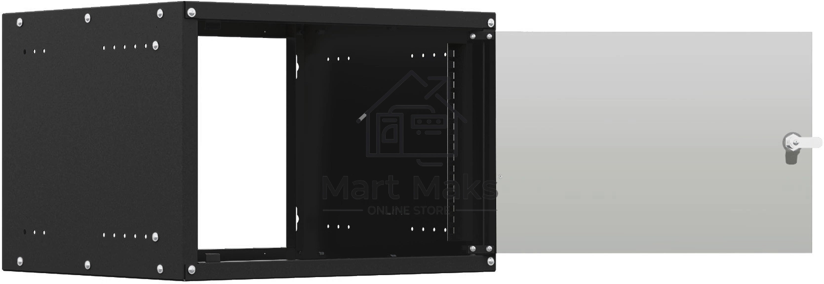 Шкаф коммутационный NTSS Lime (NTSS-WL9U5560GS-BL) настенный 9U 550x600мм пер.дв.стекл несъемн.бок.пан. 30кг черный 500мм 15кг 110град. 500мм IP20 сталь