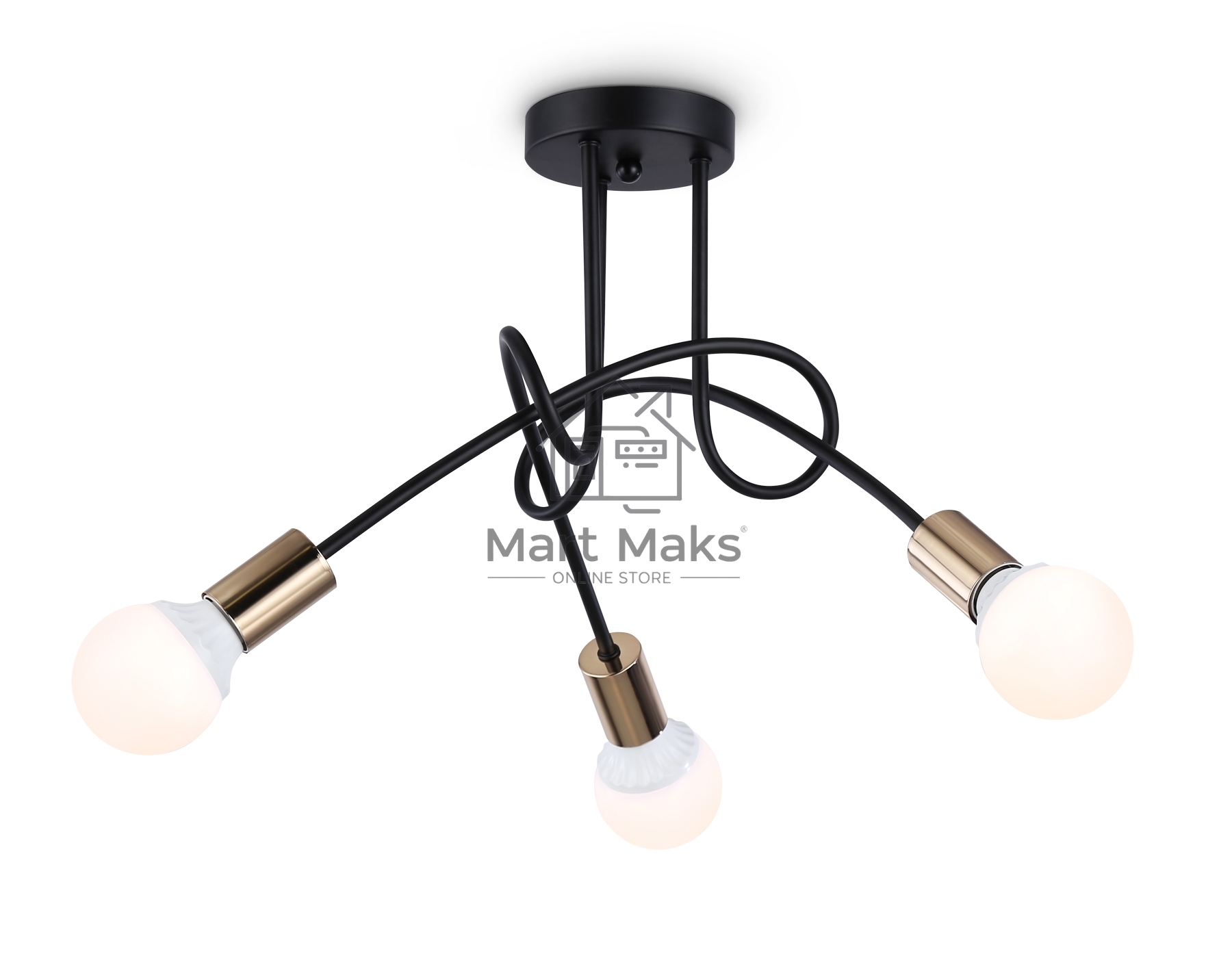 Светильник Ambrella light TR80415/3 BK/GD черный/золото E27/3 max 60W D670*370