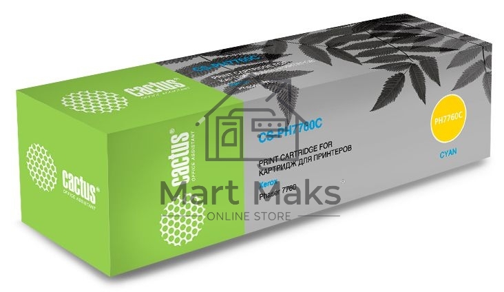 Картридж лазерный Cactus CS-PH7760C (106R01160) голубой (25000 стр.) для Xerox Phaser 7760/7760dn/7760dx/7760dxf