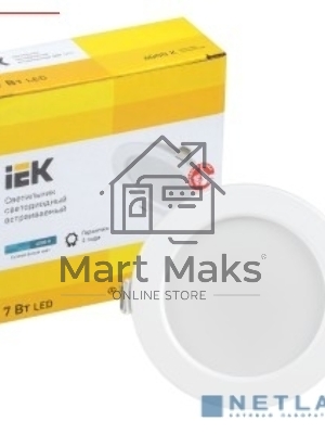 Светильник светодиодный ДВО 1611 7Вт 4000К IP20 круг бел. IEK LDVO0-1611-07-4000-K01