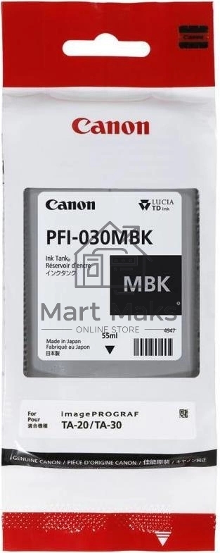 Картридж струйный Canon Pigment Ink PFI-030 Matte черный (TM240/TM340) 55ml