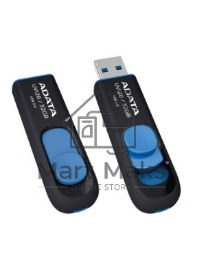 Флешка USB ADATA UV128 (AUV128-128G-RBE), 128Gb, USB 3.0, R/W 100/30, черный/синий