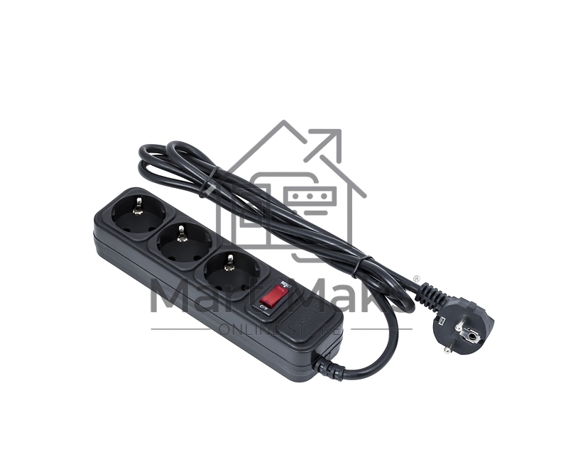 Сетевой фильтр ExeGate EX221179RUS SP-3-3B (3 розетки, 3м, евровилка, черный)