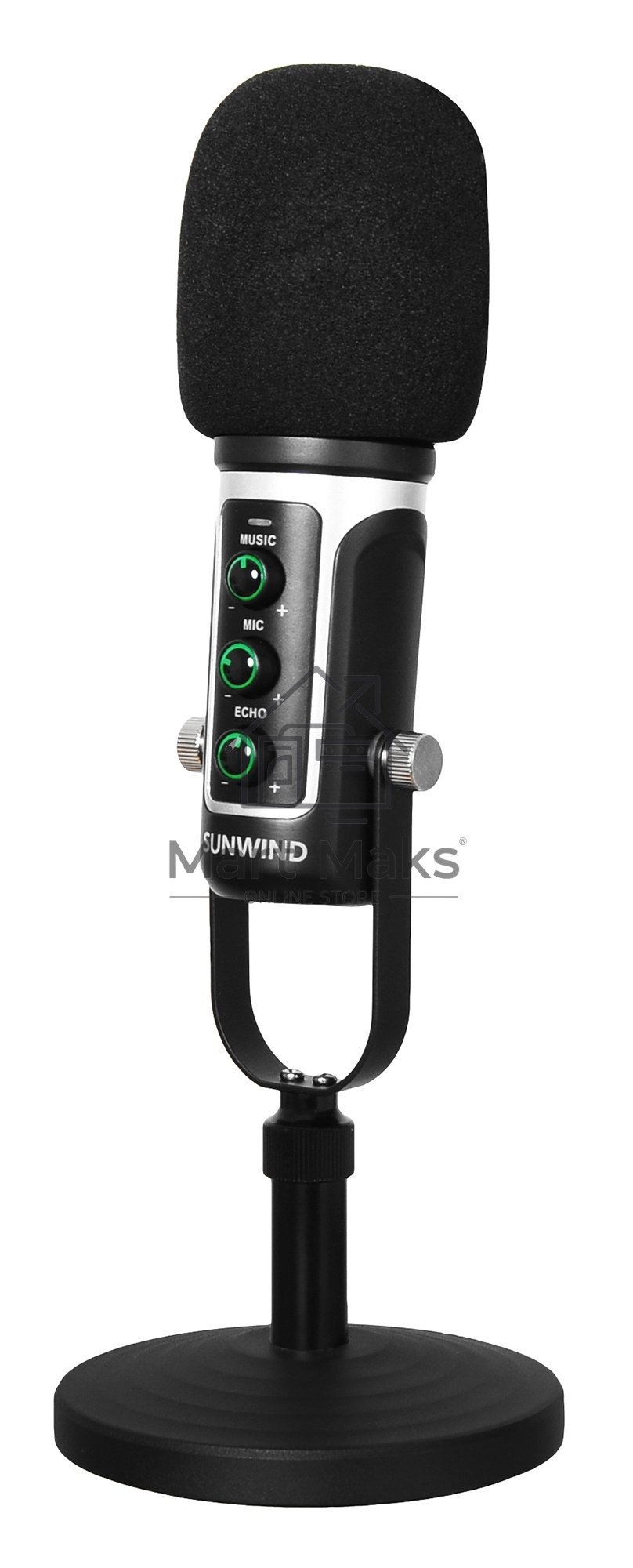 Микрофон проводной SunWind SW-SM500G 1.8м черный