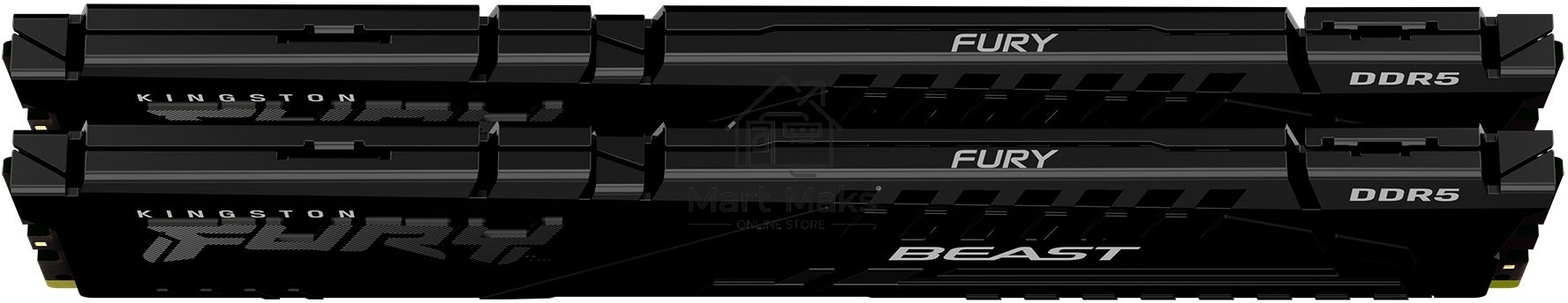 Оперативная память Kingston Fury Beast, DDR5, 64GB (2x32GB), 5200MHz, CL40, DIMM, с радиаторами, черный