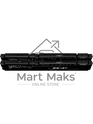 Оперативная память Kingston Fury Beast, DDR5, 64Gb (2x32Gb), 5200MHz, CL40, DIMM, с радиаторами, черный