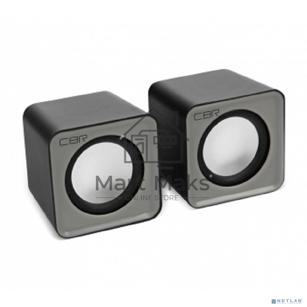 Акустическая система 2.0 CBR CMS 90 Grey, питание USB, 2х3 Вт (6 Вт RMS), материал корпуса пластик, 3.5 мм линейный стереовход, регул. громк., длина кабеля 1 м,  серый