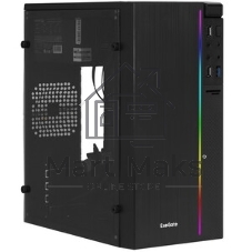 Компьютерный корпус Minitower ExeGate mEVO-9301-EVO800 (mATX, БП EVO800RGb с вент. 12см, с окном, 2хUSB+1хUSB 3.0, HD аудио, черный, с RGb подсветкой)