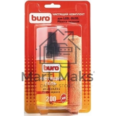Чистящий набор (салфетки + гель) Buro BU-Glcd (салфетка и гель) для экранов ЖК мониторов блистер 200 мл