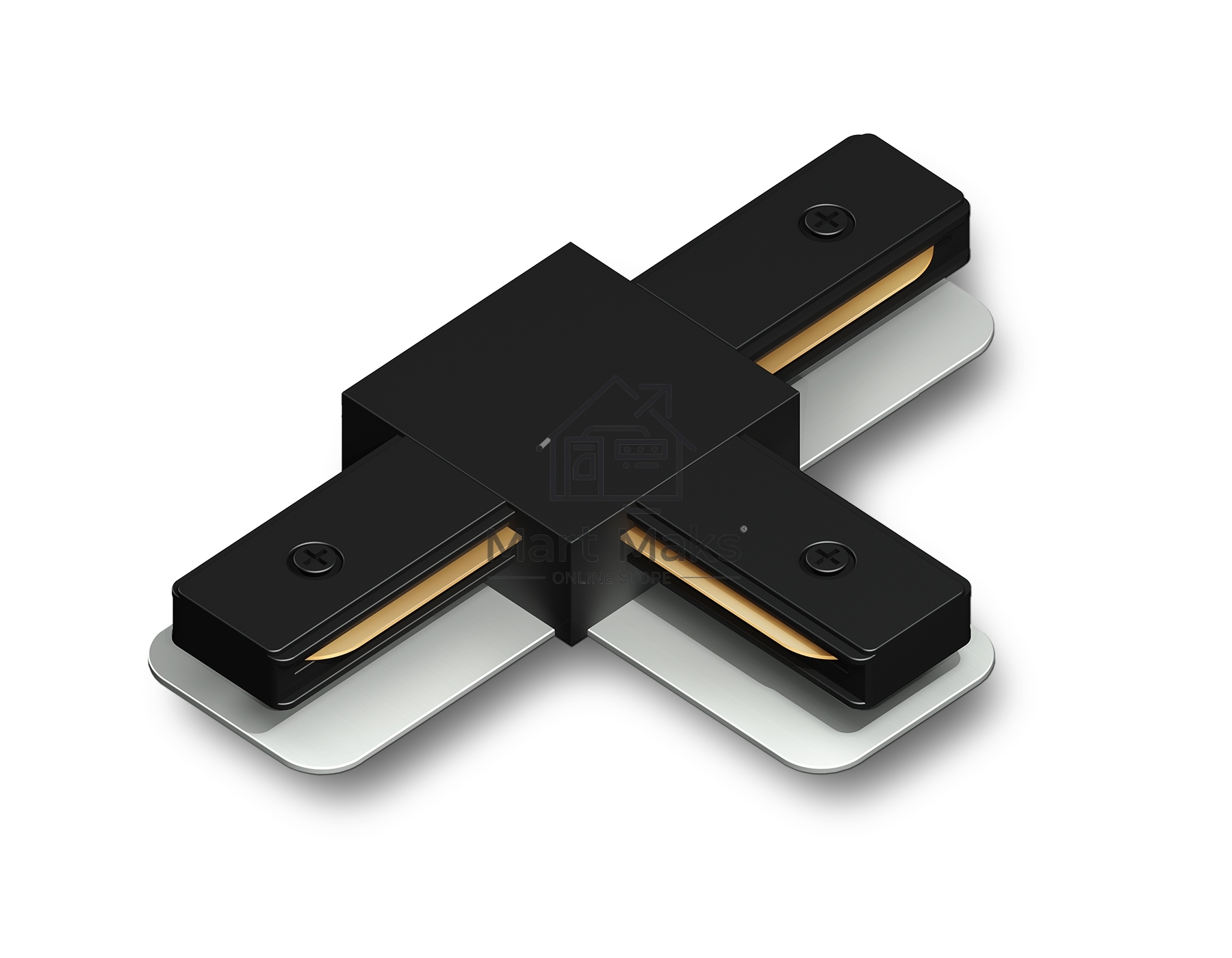 GL7168 BK черный матовый коннектор Т-образный для однофазного шинопровода Standard 220V NEW 105*70*20