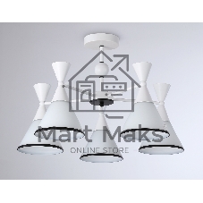 Светильник Ambrella light TR3165/5 WH/BK белый/черный E27/5 max 60W D580*380
