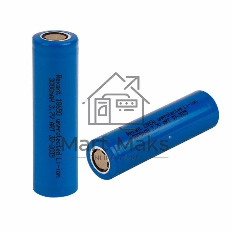 Высокоемкостный аккумулятор 18650 unprotected 20 А Li-ion 3000 mAH 3.7 В Rexant