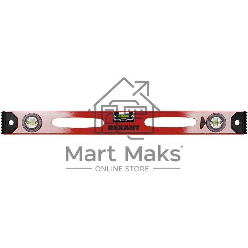 Уровень алюминиевый «Рельс», 600 мм, 3 глазка (1 поворотный) Rexant