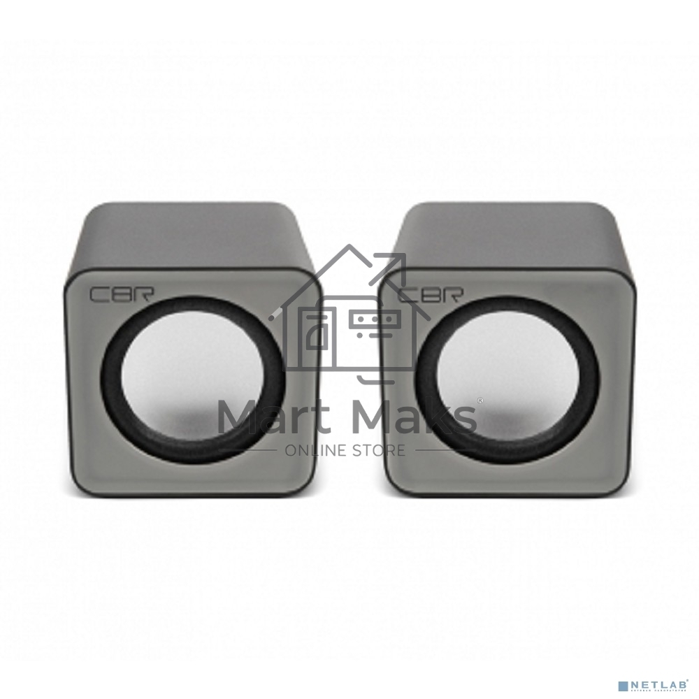 Акустическая система 2.0 CBR CMS 90 Grey, питание USB, 2х3 Вт (6 Вт RMS), материал корпуса пластик, 3.5 мм линейный стереовход, регул. громк., длина кабеля 1 м,  серый