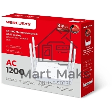 Роутер AC1200 Dual-Band Wi-Fi RouterSPEED: 300 Mbps at 2.4 GHz + 867 Mbps at 5 GHz SPEC: 4× Fixed External Antennas, 2× Gigabit LAN Ports, 1× Gigabit WAN PortFEATURE: Router/Access Point Mode, WPS/Reset Button, IPTV, IPv6, Beamforming, MU-MIMO