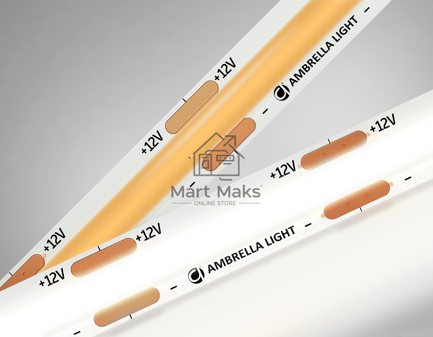 Светодиодная лента Ambrella light GS2602 COB 320Led/ 10W m/ 12V IP20 4500K/ 5000*8*1.54mm (2 конт.)