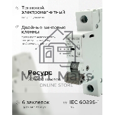 Автоматический выключатель Гарнизон CB-4763-1-16-4.5-B, ВА 47-63, 1P, 16А, 4.5кА (B)