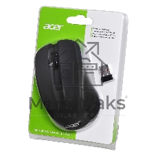 Мышь беспроводная Acer OMR010 черный, 1200 dpi, радиоканал, USB, кнопки - 3
